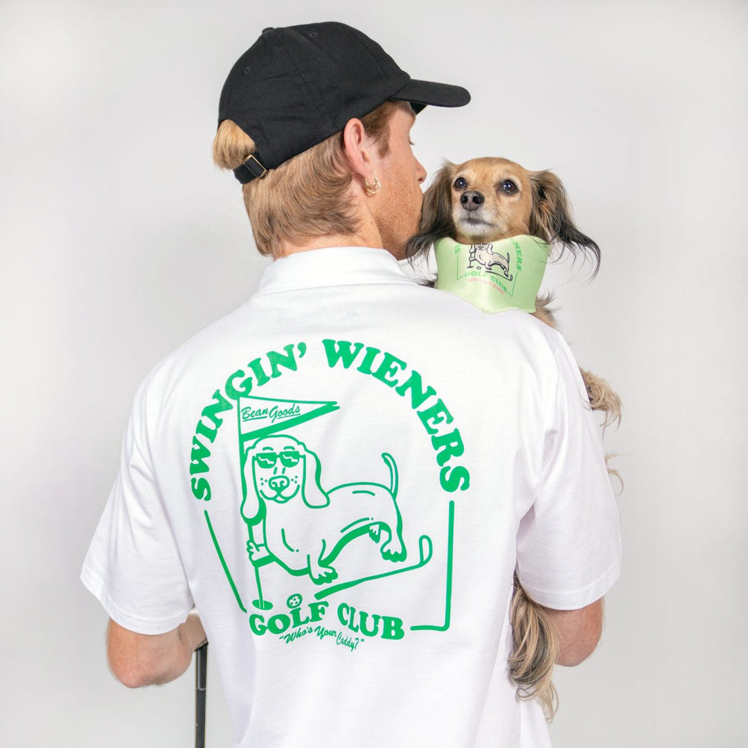 swingin' wieners golf club unisex polo - bean goods