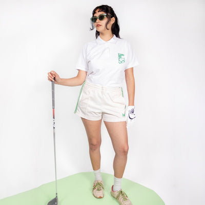 swingin' wieners golf club womens polo | white - bean goods