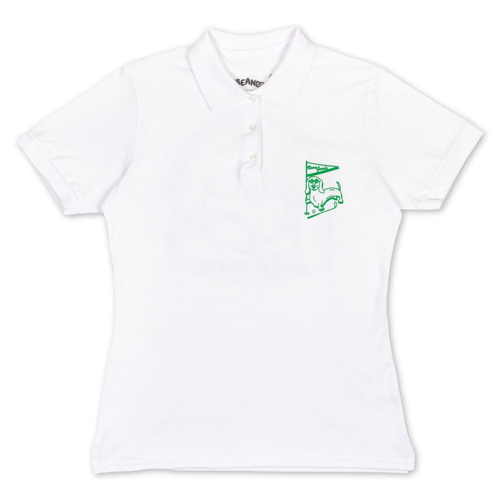 swingin' wieners golf club womens polo | white - bean goods