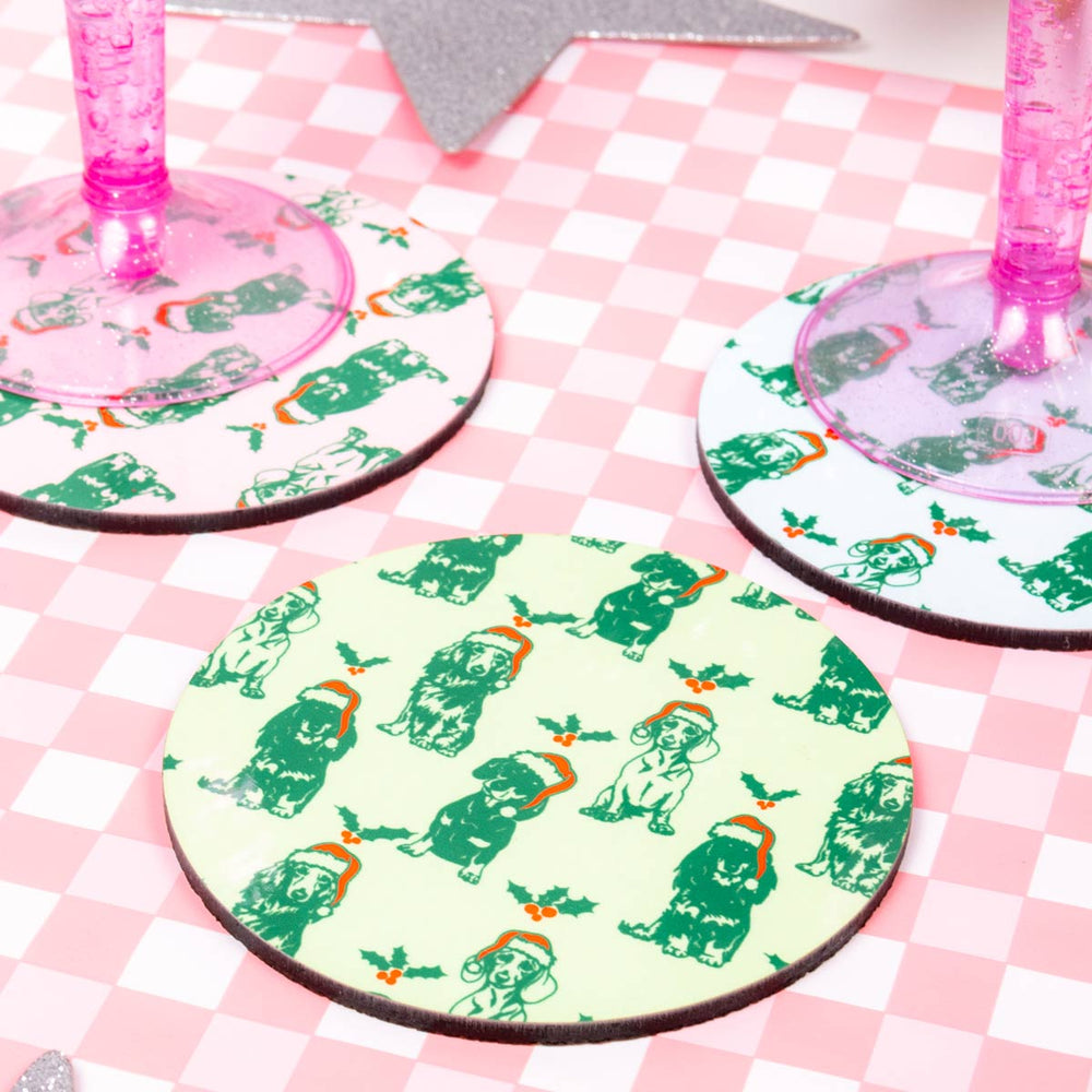 under the mistletoe coaster set - bean goods