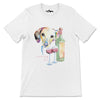 wine & wiener dogs watercolor unisex tee