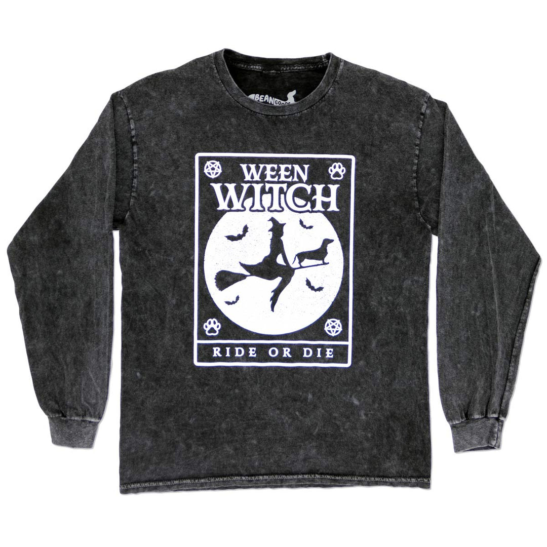 ween witch unisex long sleeve tee | black mineral wash - bean goods