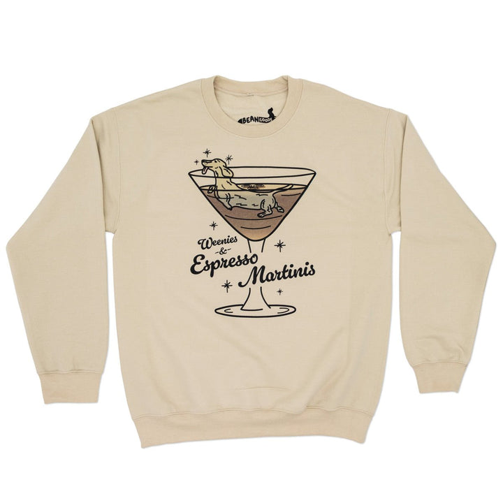 weenies & espresso martinis unisex crew - bean goods