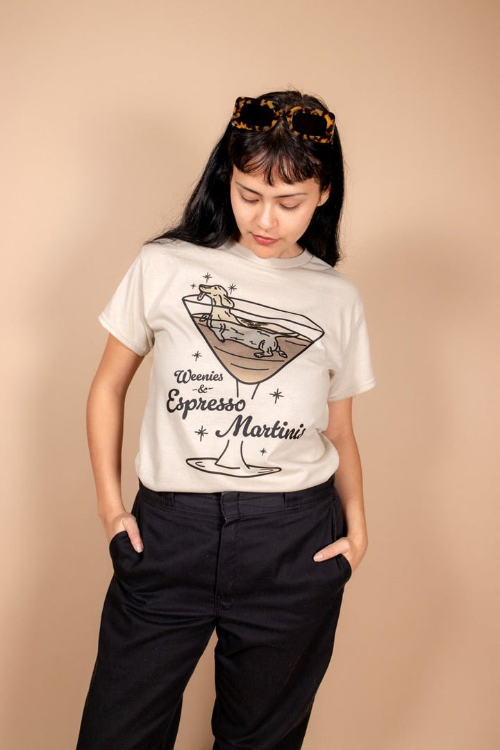 weenies & espresso martinis unisex tee - bean goods