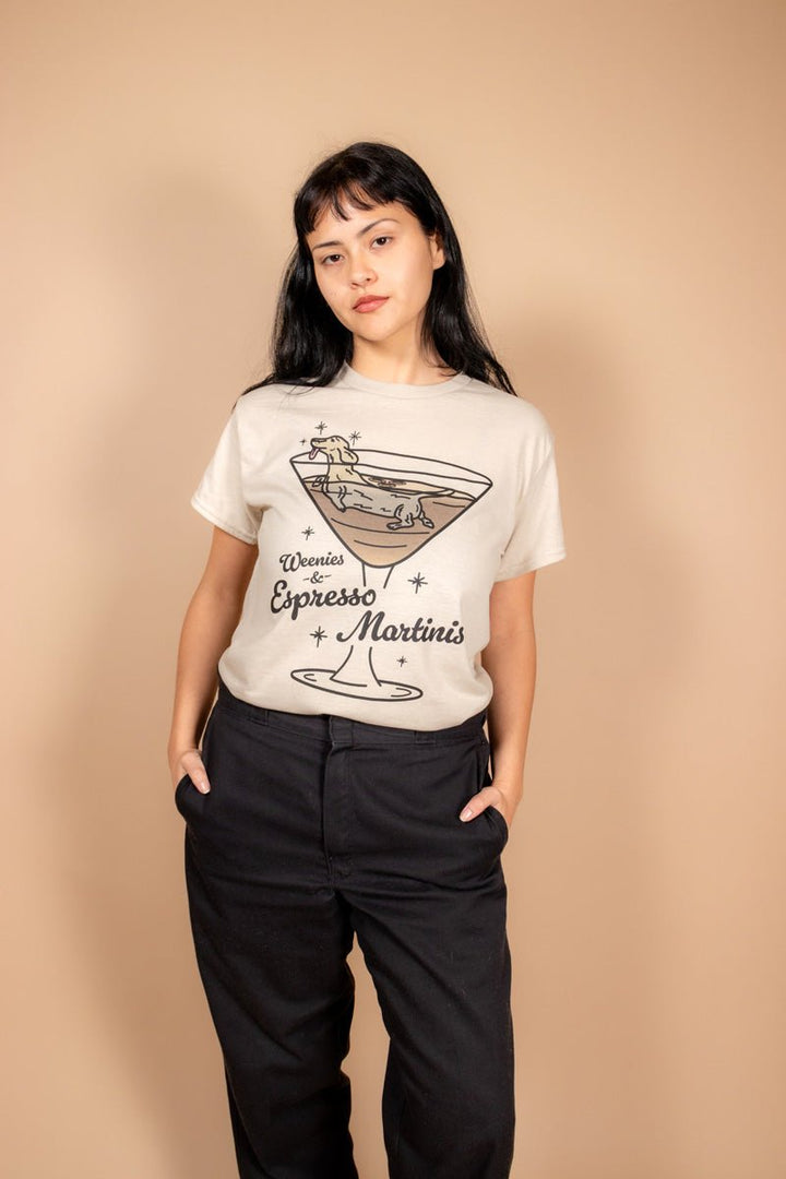 weenies & espresso martinis unisex tee - bean goods