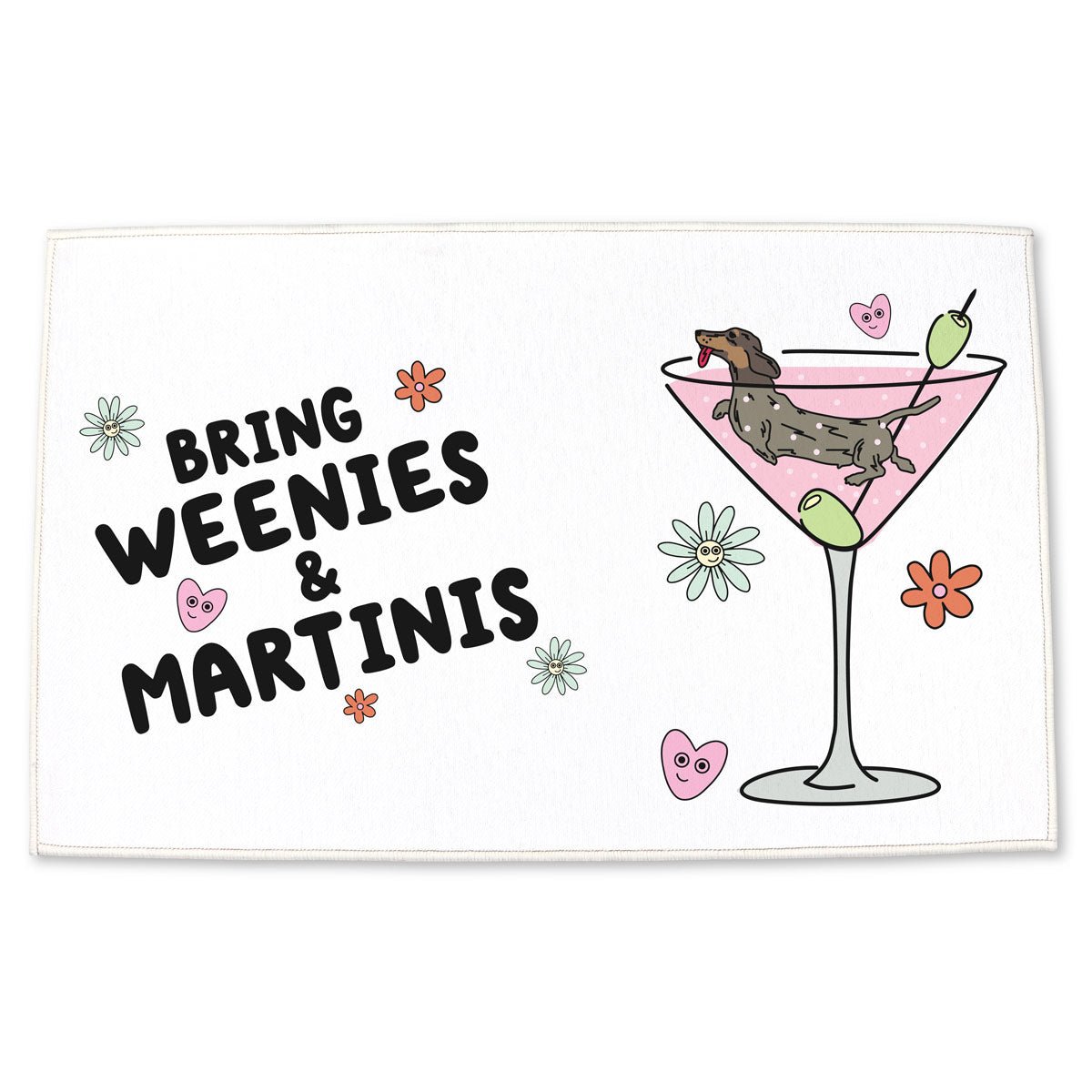 weenies & martinis door mat - bean goods