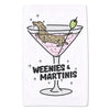 weenies & martinis hand towel