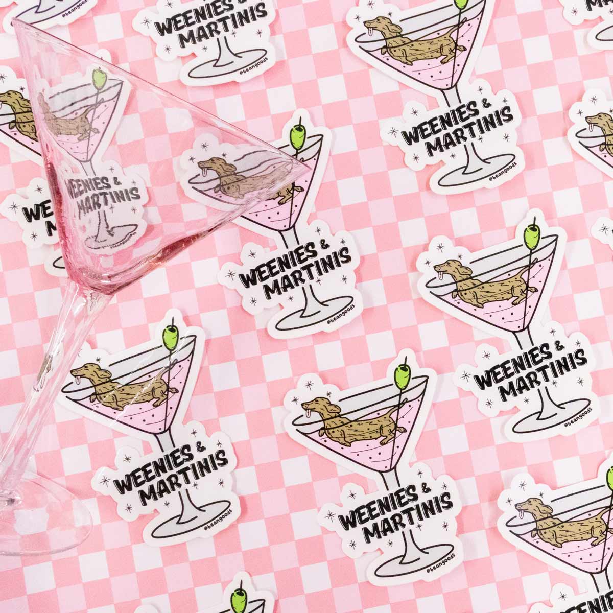 Sticker for Dog Lovers | Weenies & Martinis – bean goods