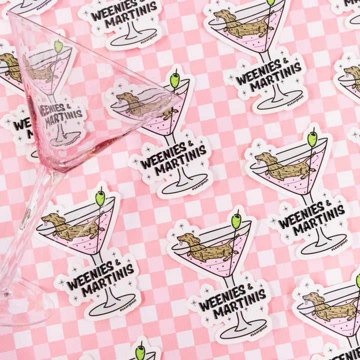 weenies & martinis sticker - bean goods