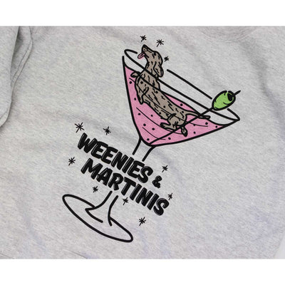 weenies & martinis | unisex crew sweatshirt | heather grey - bean goods