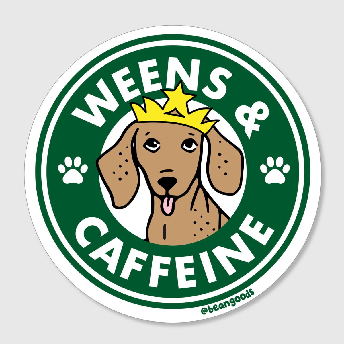 weens & caffeine sticker - bean goods