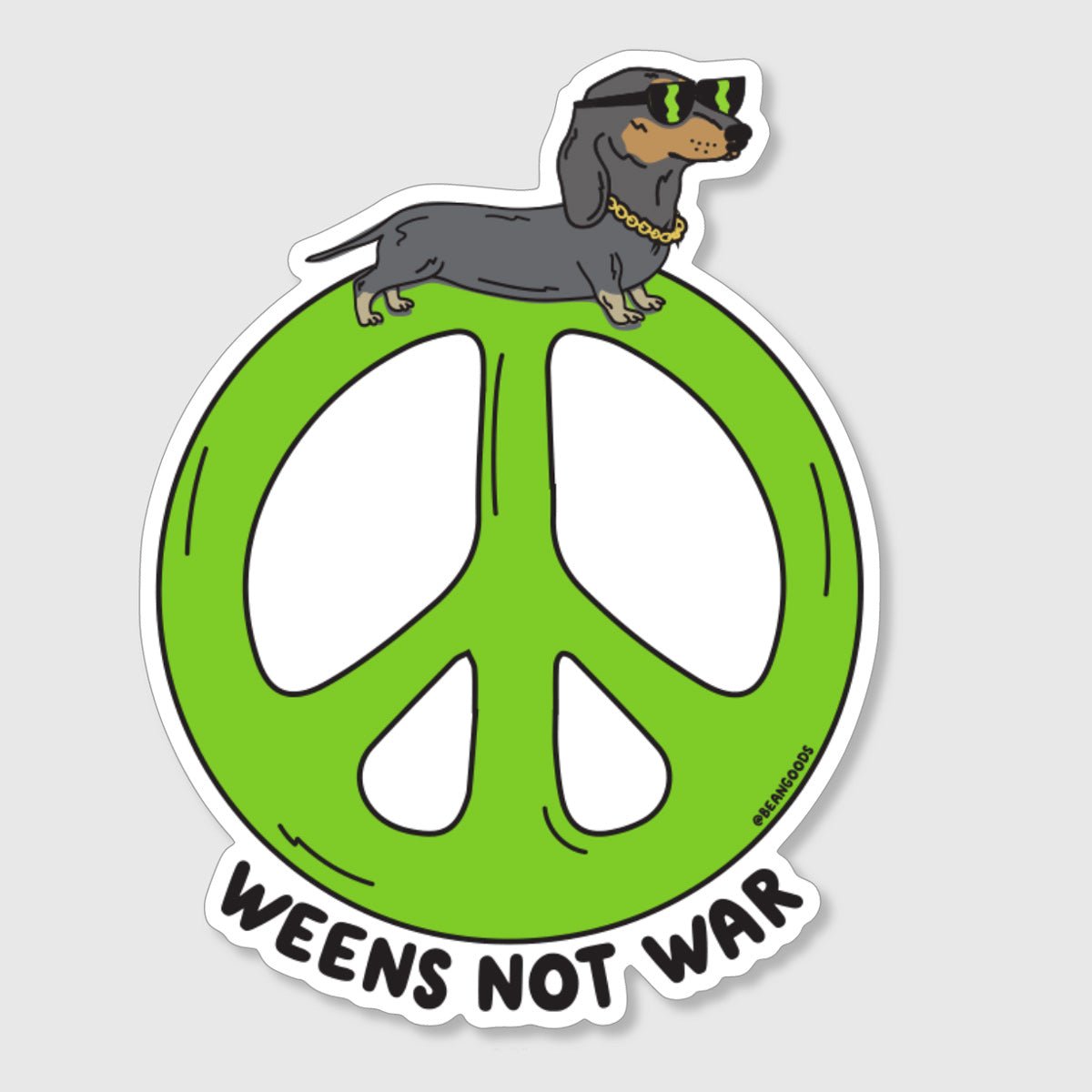 weens not war sticker - bean goods