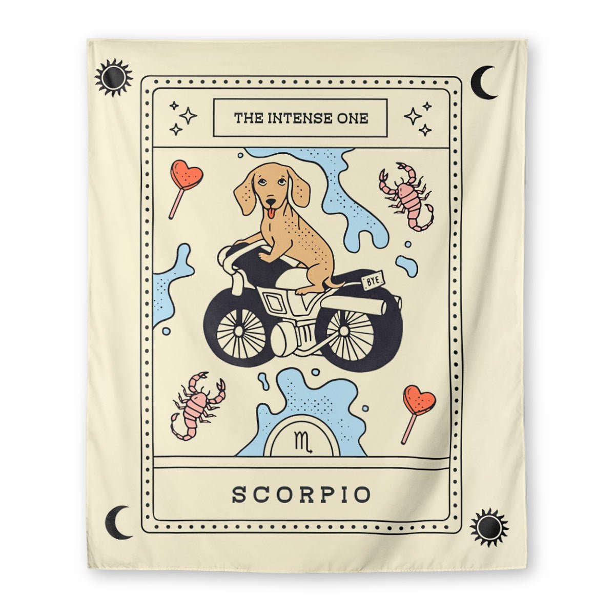 Astrology Wall Tapestry for Dachshund Lovers Scorpio bean goods