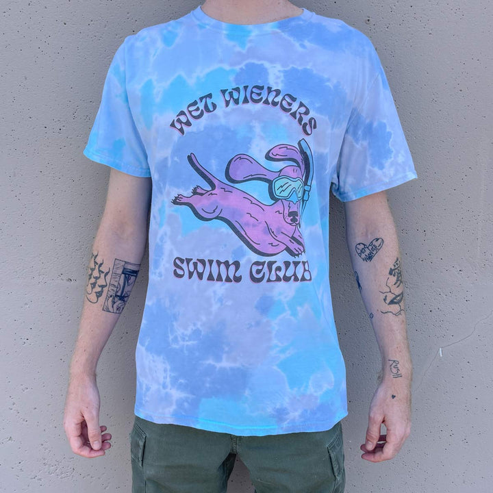 wet wieners swim club unisex tee | tie-dye - bean goods