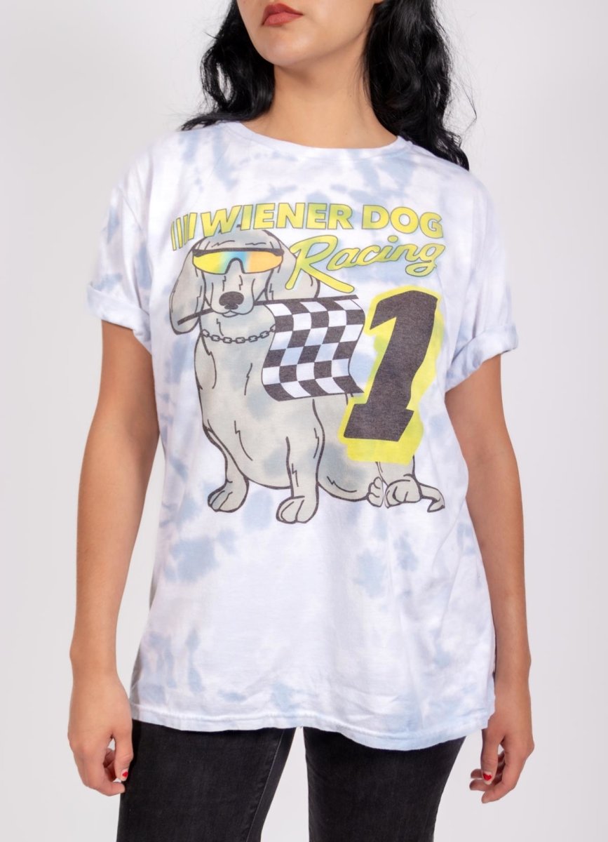 wiener dog racing unisex tee | tie-dye - bean goods