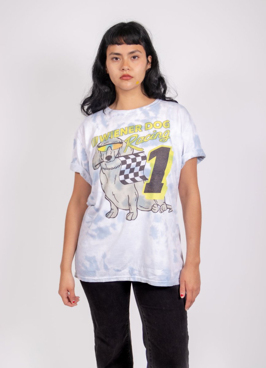 wiener dog racing unisex tee | tie-dye - bean goods