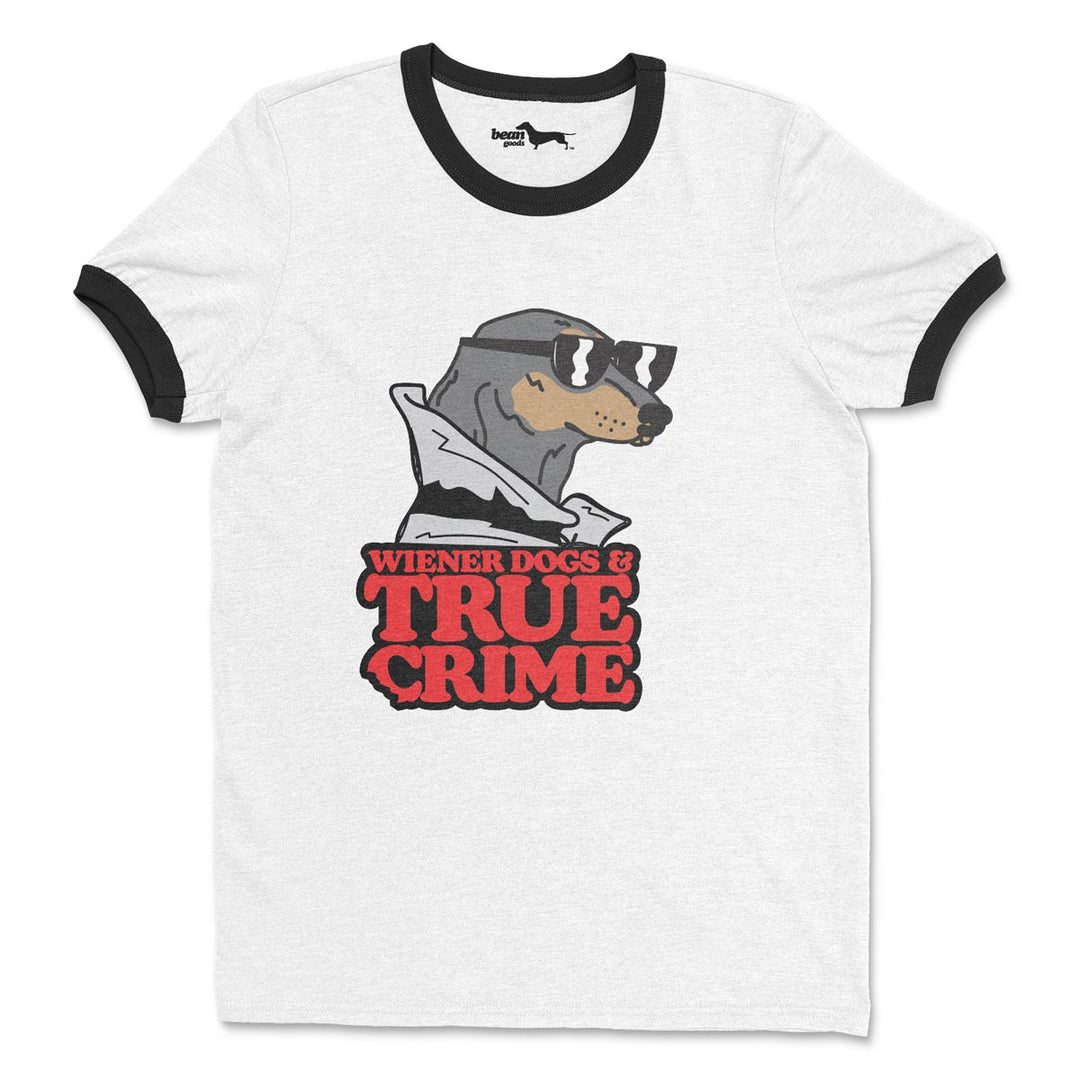 wiener dogs & true crime unisex ringer tee - BeanGoods