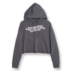 wiener dogs, wine, true crime cropped hoodie | storm grey