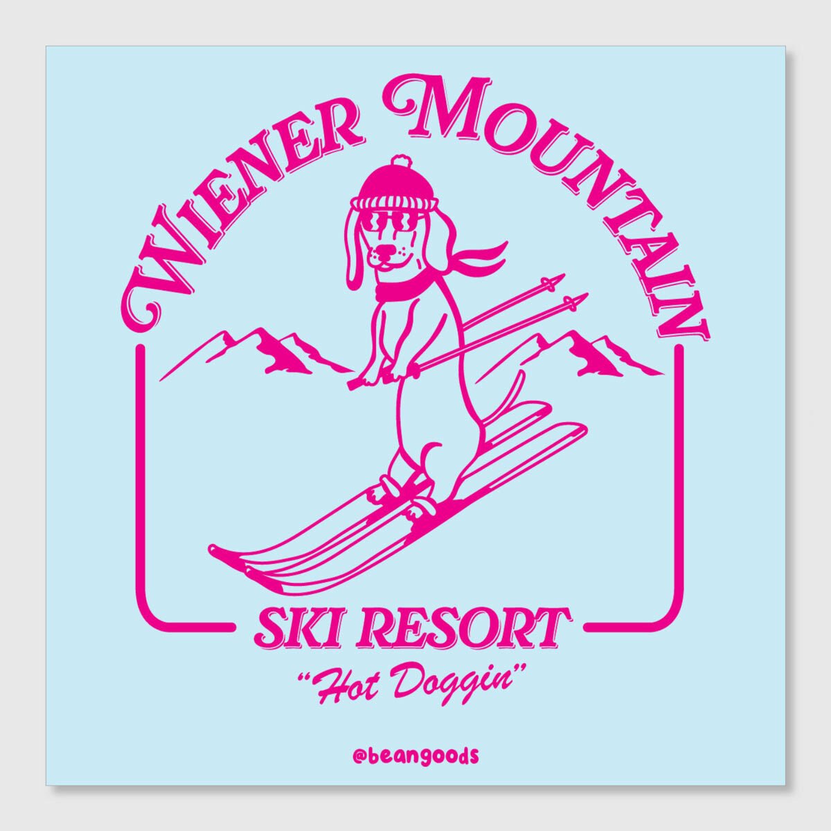 wiener mountain ski resort sticker - bean goods