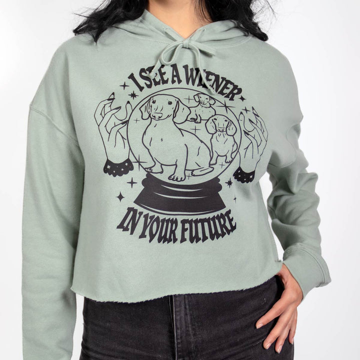 wiener psychic cropped hoodie - bean goods