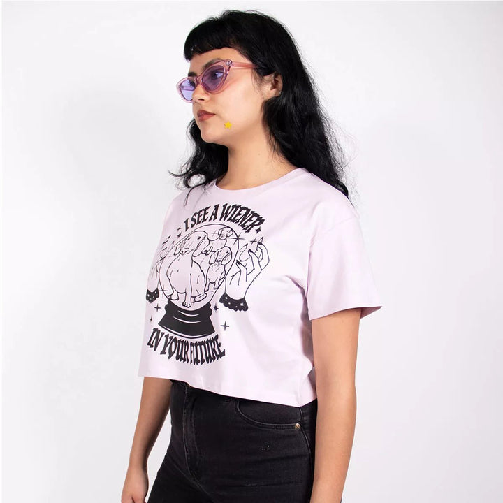 wiener psychic cropped tee - bean goods