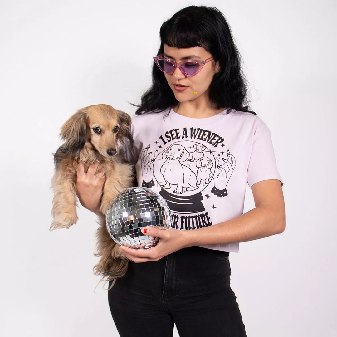 wiener psychic cropped tee - bean goods