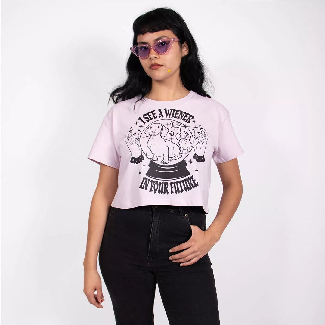 wiener psychic cropped tee - bean goods