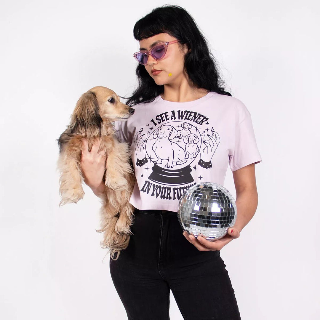 wiener psychic cropped tee - bean goods