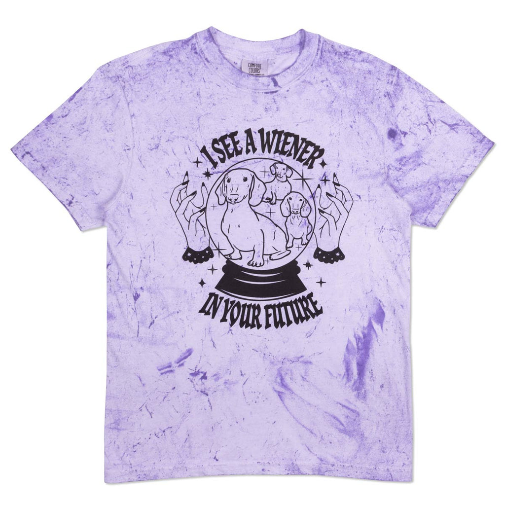 【ODOR】Between tee Tie Dye Dachshund Tee | I See a Wiener in Your Future – bean