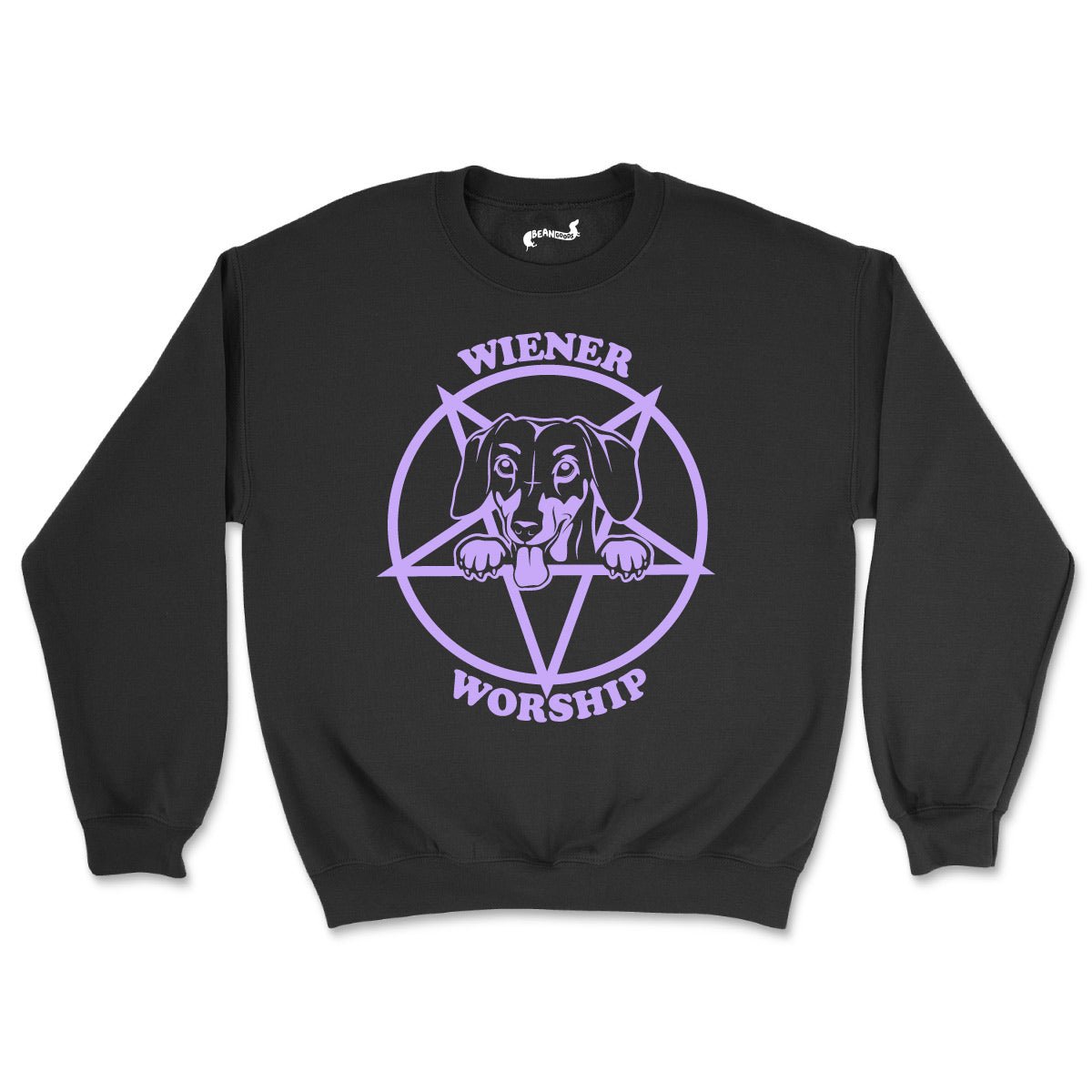 wiener worship unisex crew sweatshirt | black - bean goods