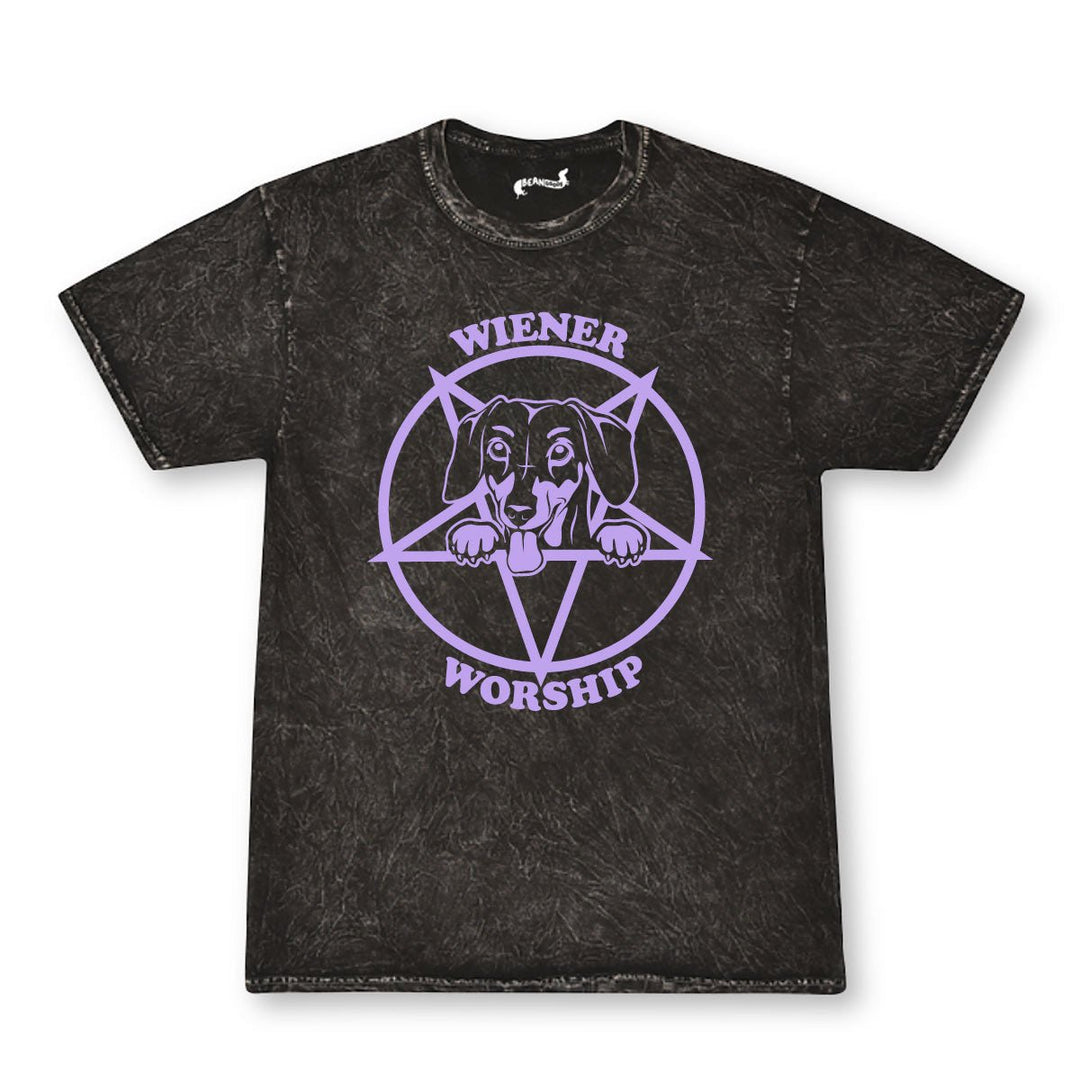 wiener worship unisex tee | black mineral wash - bean goods