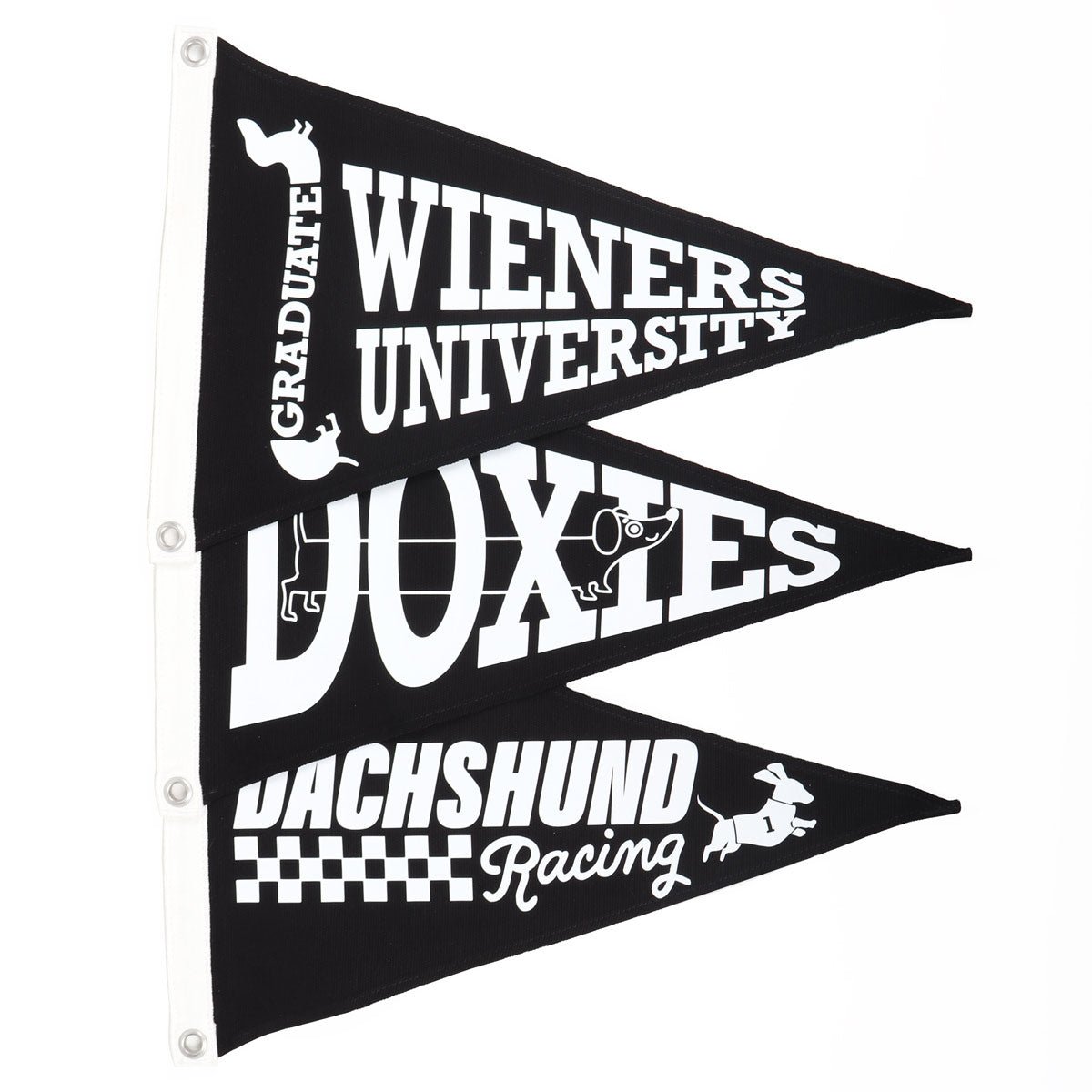 wieners university canvas pennant flag - bean goods