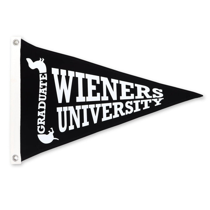 wieners university canvas pennant flag - bean goods