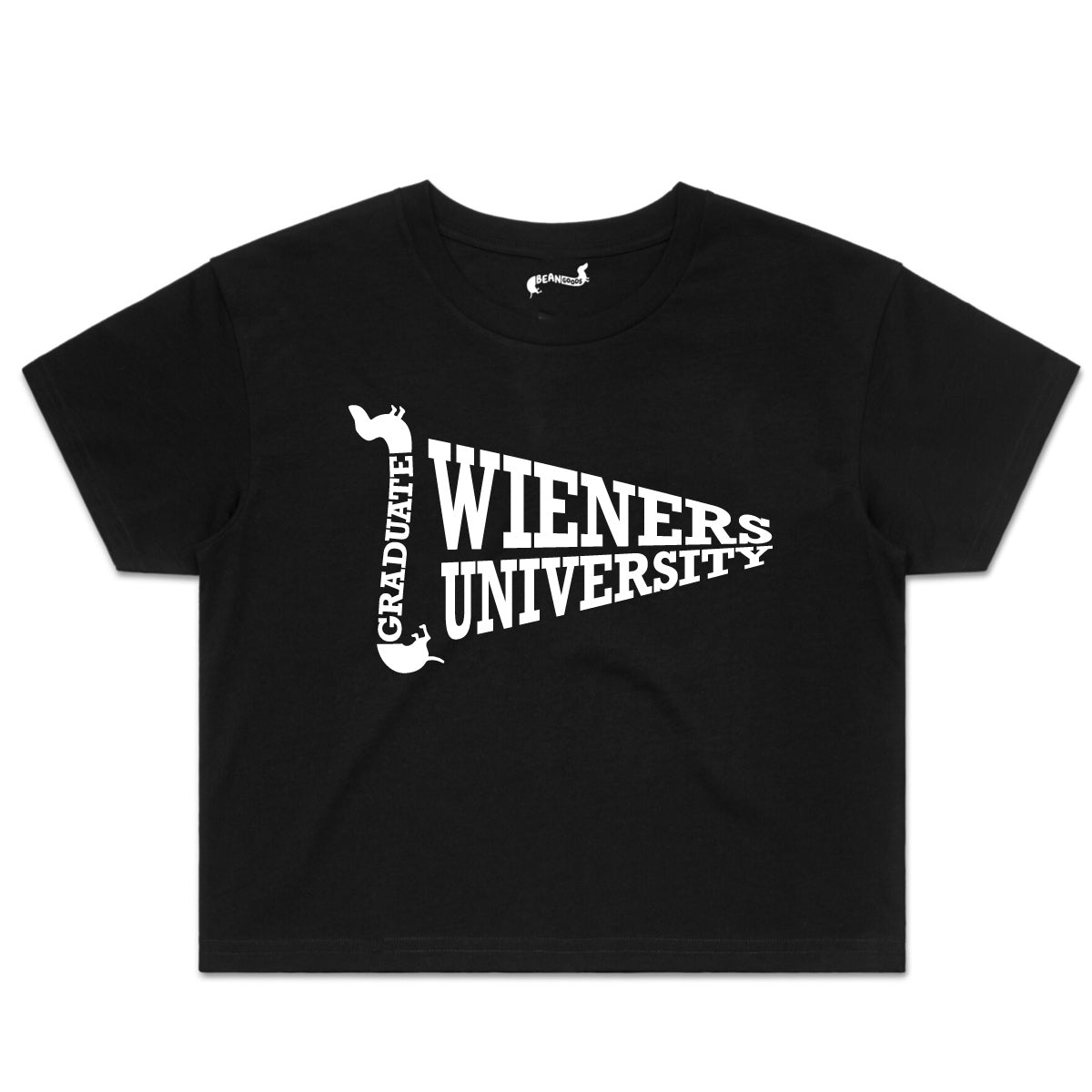 wieners university cropped tee | black - bean goods
