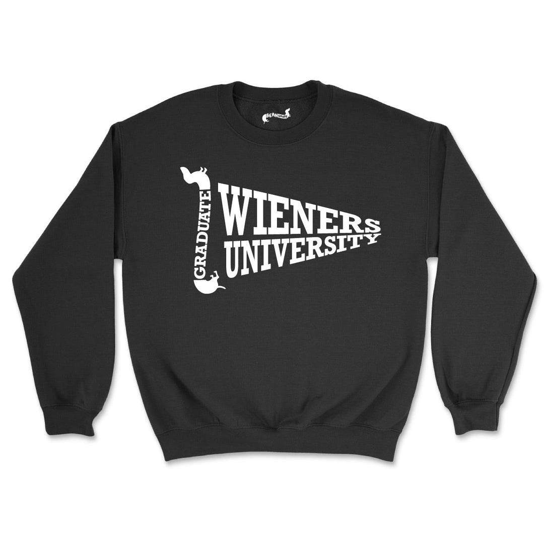 wieners university unisex crew sweatshirt | black - bean goods